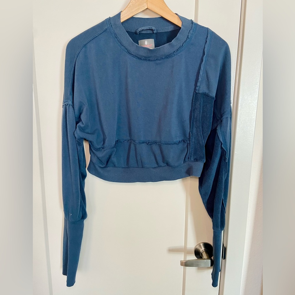 Free People Movement Cropped Sweater with thumbholes